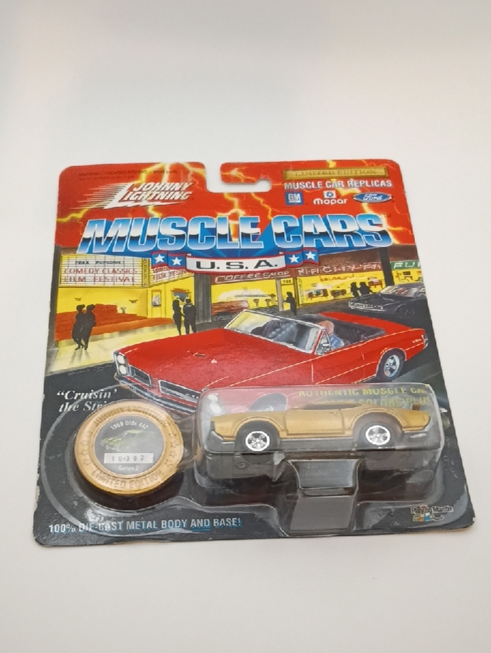 1995 Johnny Lightning Muscle Cars USA Series 2 die-cast 1969 Olds 442 In Gold! - Picture 3 of 14